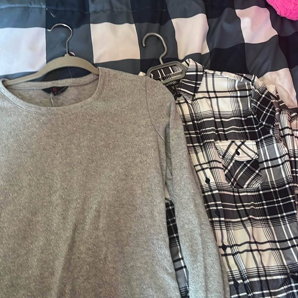 1 grey dress and 1T-shirt black and white